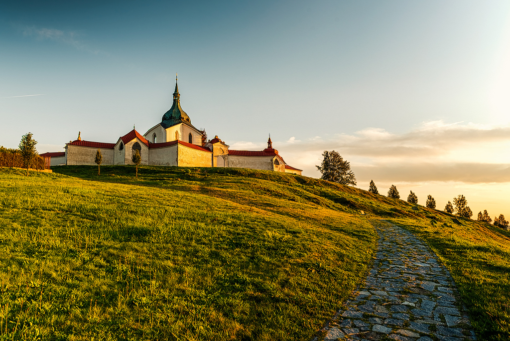 Santiniho klenot při západu slunce